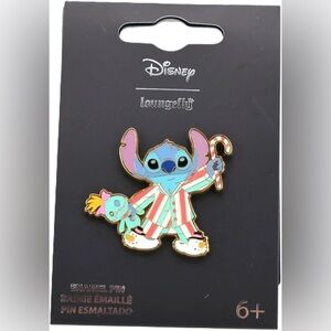 Loungefly Disney Stitch & Scrump Holiday Pajamas Enamel Pin